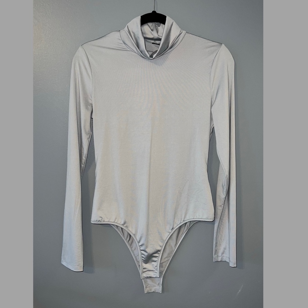 SHEIN grey turtleneck long sleeve body suit